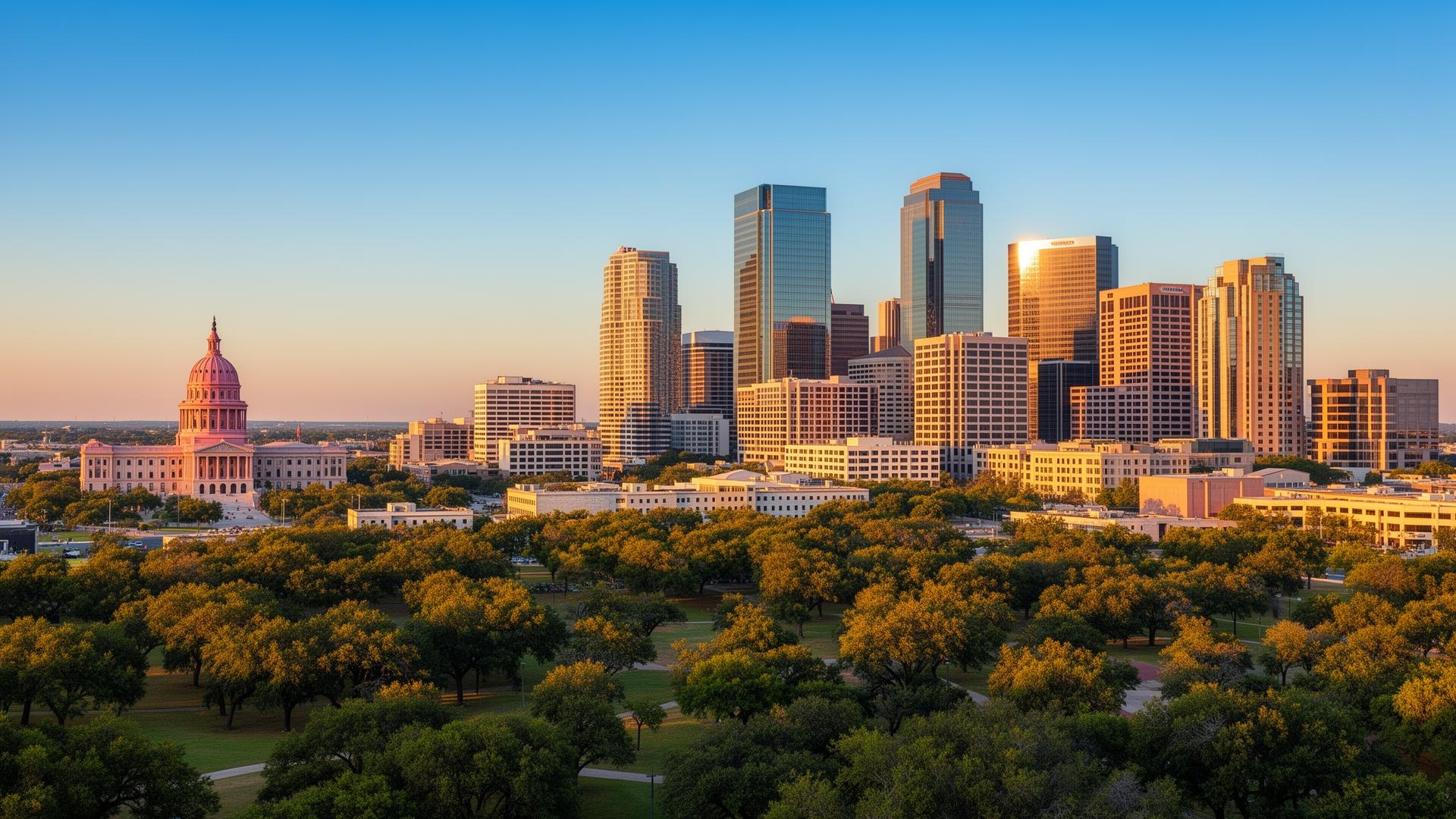 Downtown Austin skyline from West 7th Street